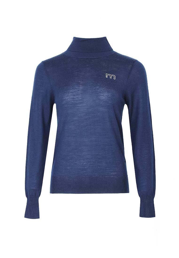 Dark Blue Turtleneck Top