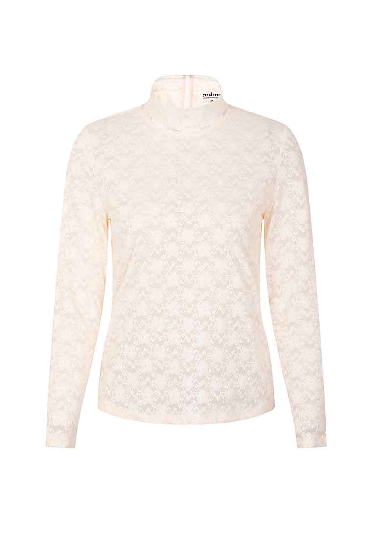 Exquisite stand collar lace top