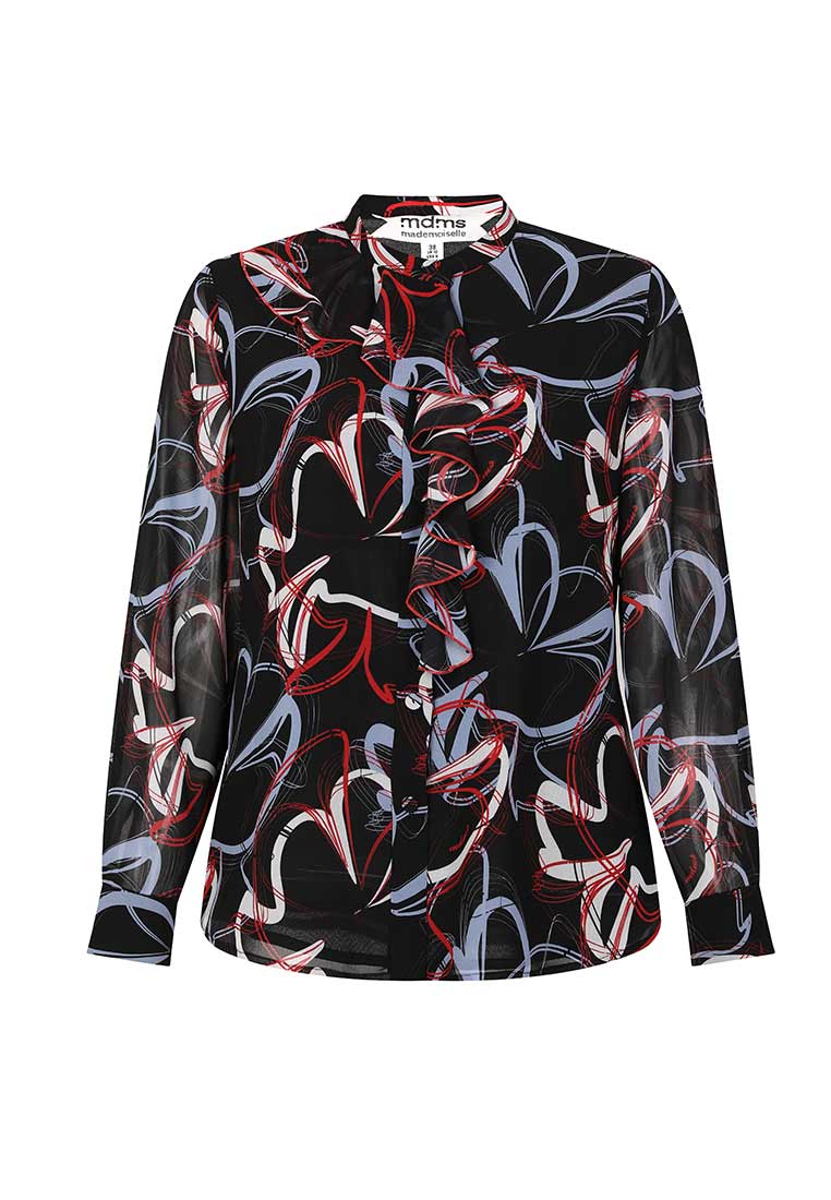 Vivid print pattern blouse