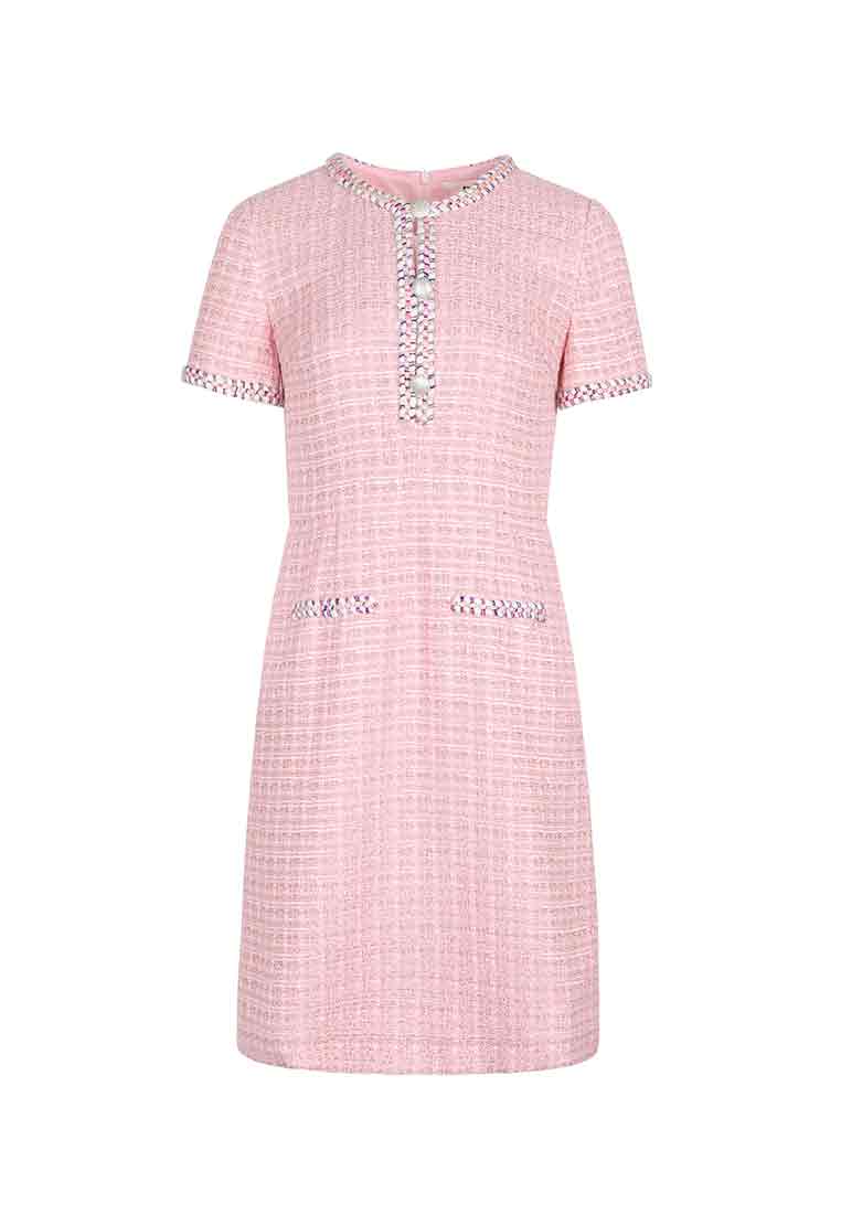 Pearl-trimmed Pink tweed dress - M-CONZEPT