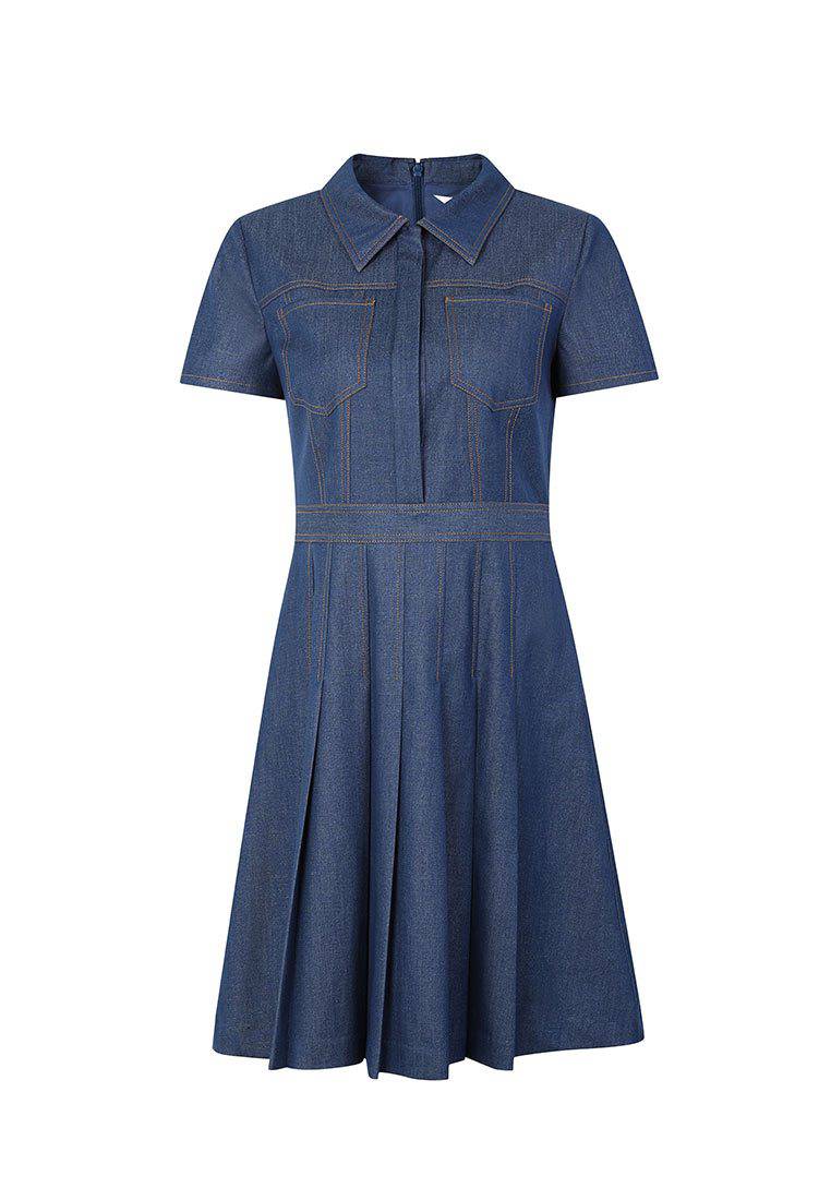 Denim dress with topstitching - M-CONZEPT