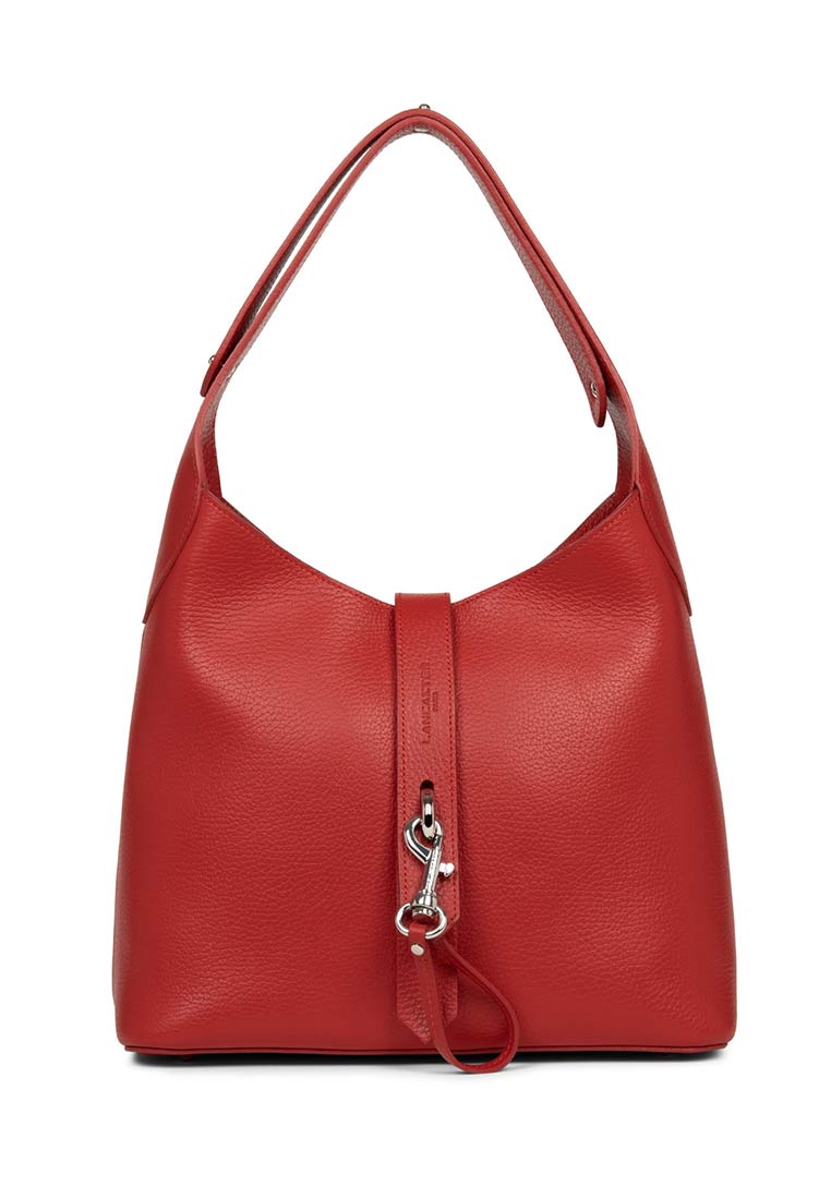 FOULONNE DOUBLE HOOK grained leather shoulder Bag