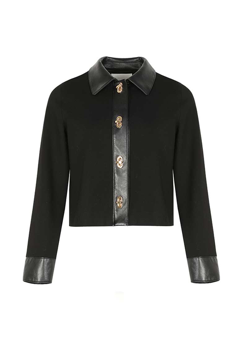 Leather-trimmed jacket - M-CONZEPT