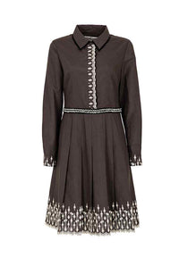 Dark Brown Collar Dress
