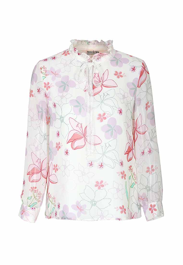 Light White Floral Blouse