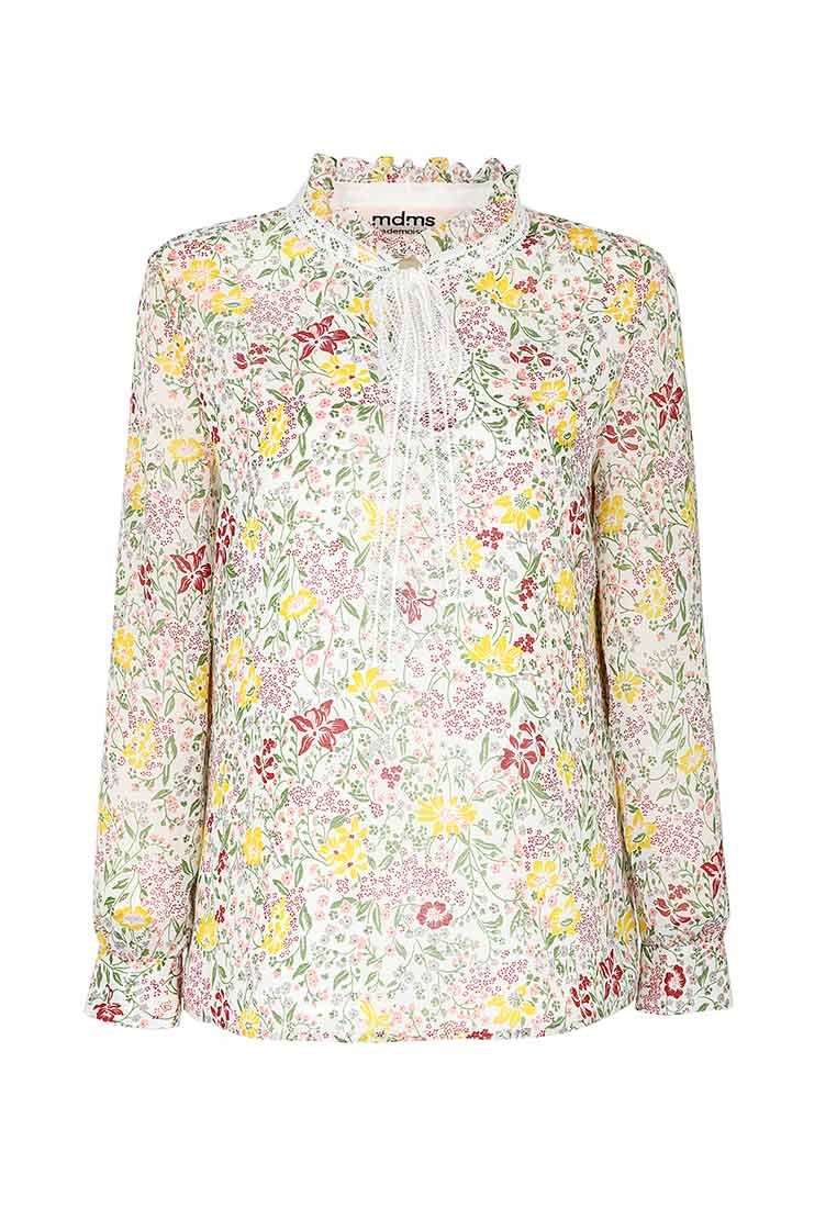 Light White Floral Blouse