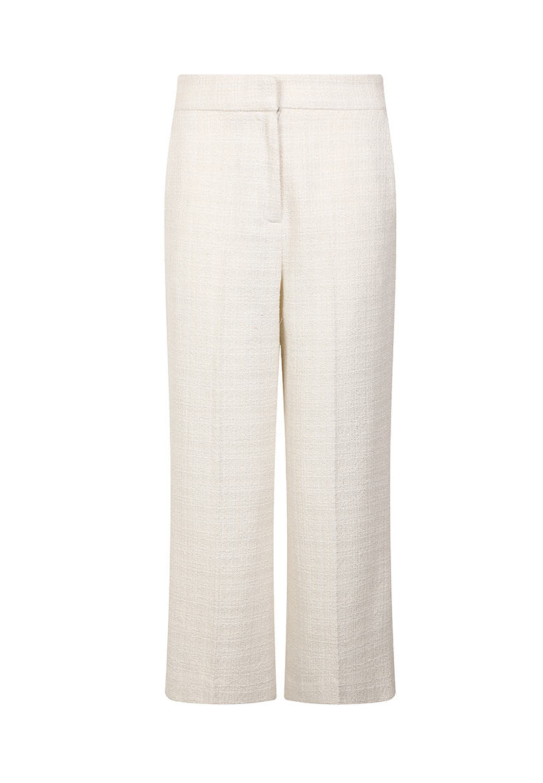 Pure white wide-leg pants