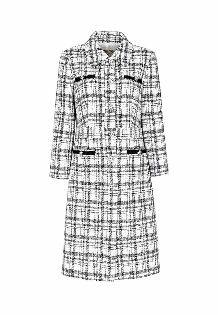 Mix White Check Dress