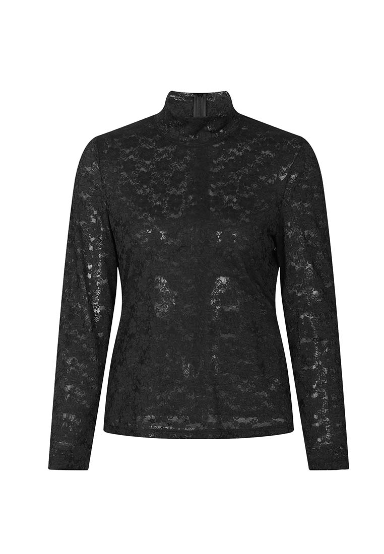 Exquisite stand collar lace top