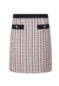 Elegant plaid tweed skirt