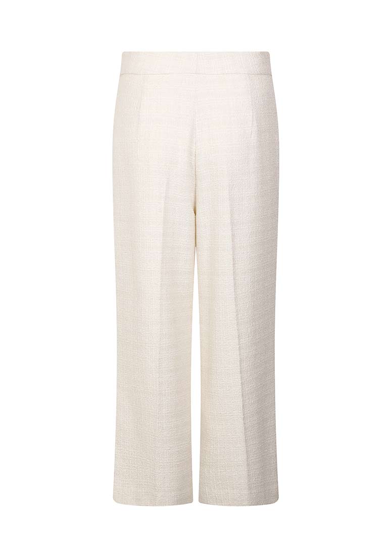 Pure white wide-leg pants