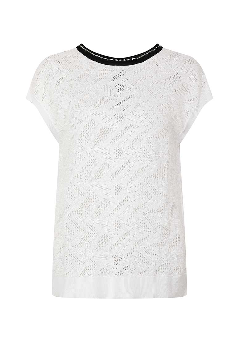 Light White Short Sleeves Lace Top