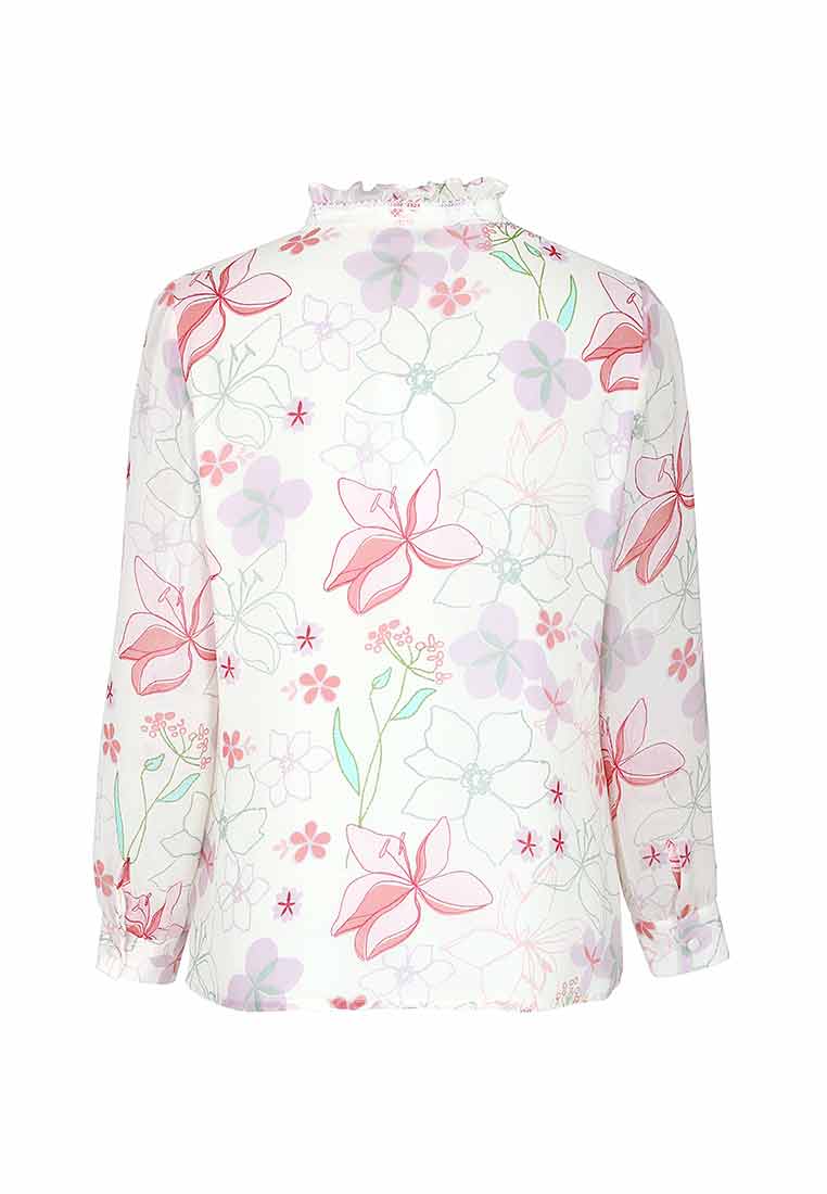 Light White Floral Blouse