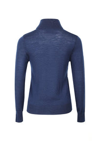Dark Blue Turtleneck Top