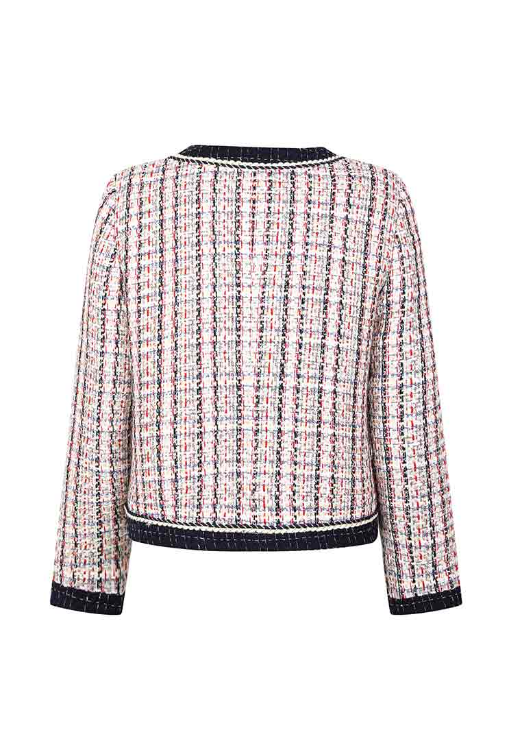 Elegant plaid tweed jacket