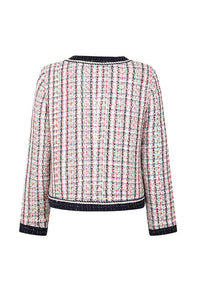 Elegant plaid tweed jacket
