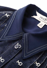 MD pattern denim top