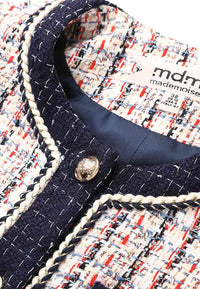 Elegant plaid tweed jacket
