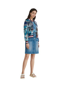 Bomber jacket with abstract patterns