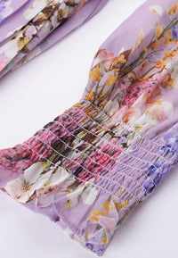 Floaty ruffled printed chiffon dress