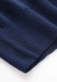 Dark Blue Turtleneck Top