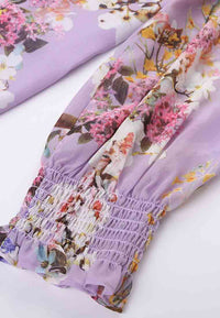 Floaty ruffled printed chiffon blouse
