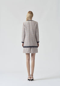 Elegant plaid tweed coat