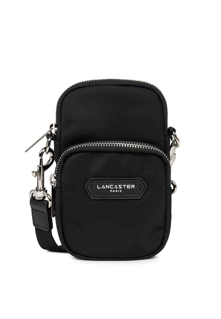 BASIC PREMIUMPOLYESTER trimmed leather cross body bag