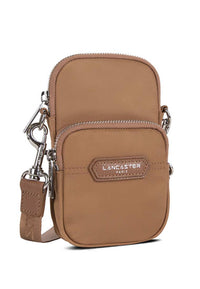 BASIC PREMIUMPOLYESTER trimmed leather cross body bag