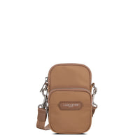 BASIC PREMIUMPOLYESTER trimmed leather cross body bag