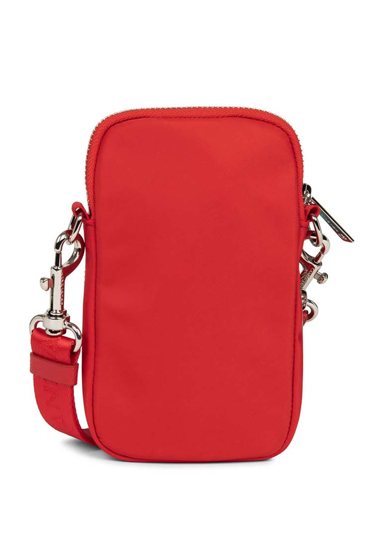 BASIC PREMIUMPOLYESTER trimmed leather cross body bag