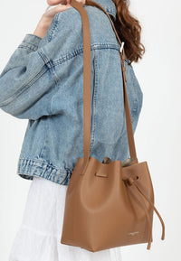 BUCKET-MID leather bucket bag