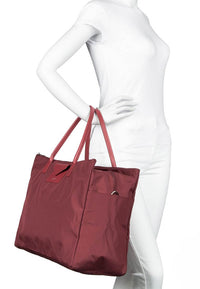 SMART KBAPOLYESTER trimmed leather tote bag