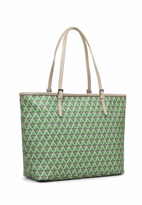 IKON CANVAS trimmed leather tote bag