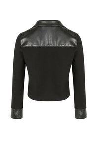 Leather-trimmed  jacket - M-CONZEPT